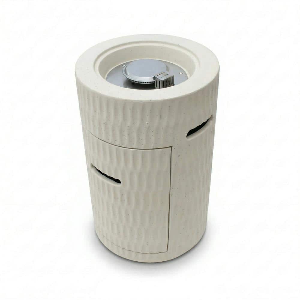 Unbranded 26" Outdoor Propane Fire Pit Column, Patio Fire Pit, Modern Cylindrical Fire Table for Balcony, Patio & Poolside
