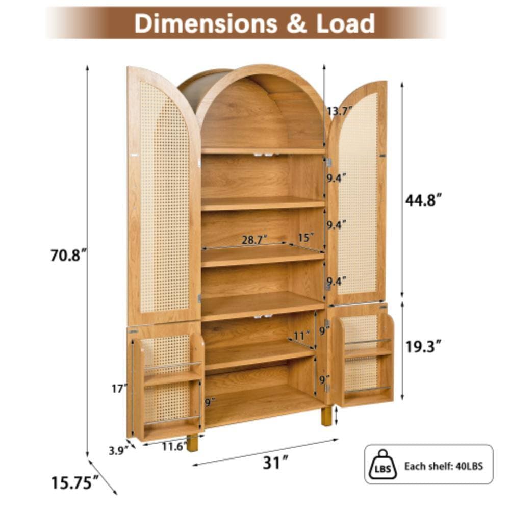 Unbranded 30.9 in. W x 15.8 in. D x 70.9 in. H Bathroom Brown Linen Cabinet (2)