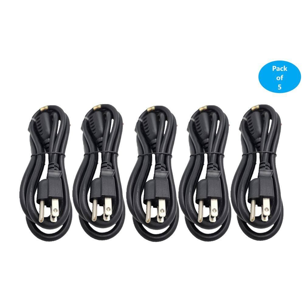 Micro Connectors, Inc 6 ft. UL Power Extension Cord 16 AWG / 13 Amp (NEMA 5-15R to NEMA 5-15P) Indoor /Black (5-Pack) (2)