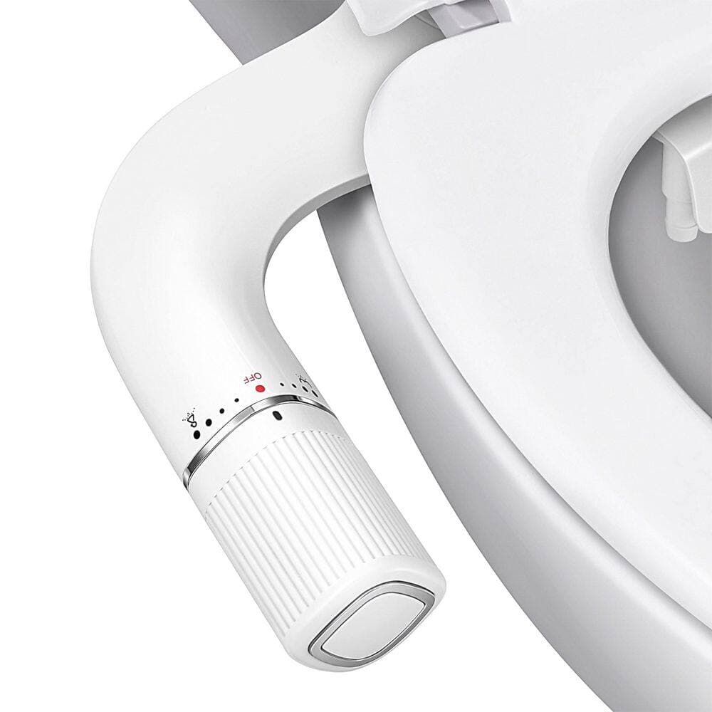 Wudkey Ultra-Thin Bidet Attachment for Toilet with Dual Nozzle, Adjustable Cold Water Pressure and Stainless Steel Inlet (2)