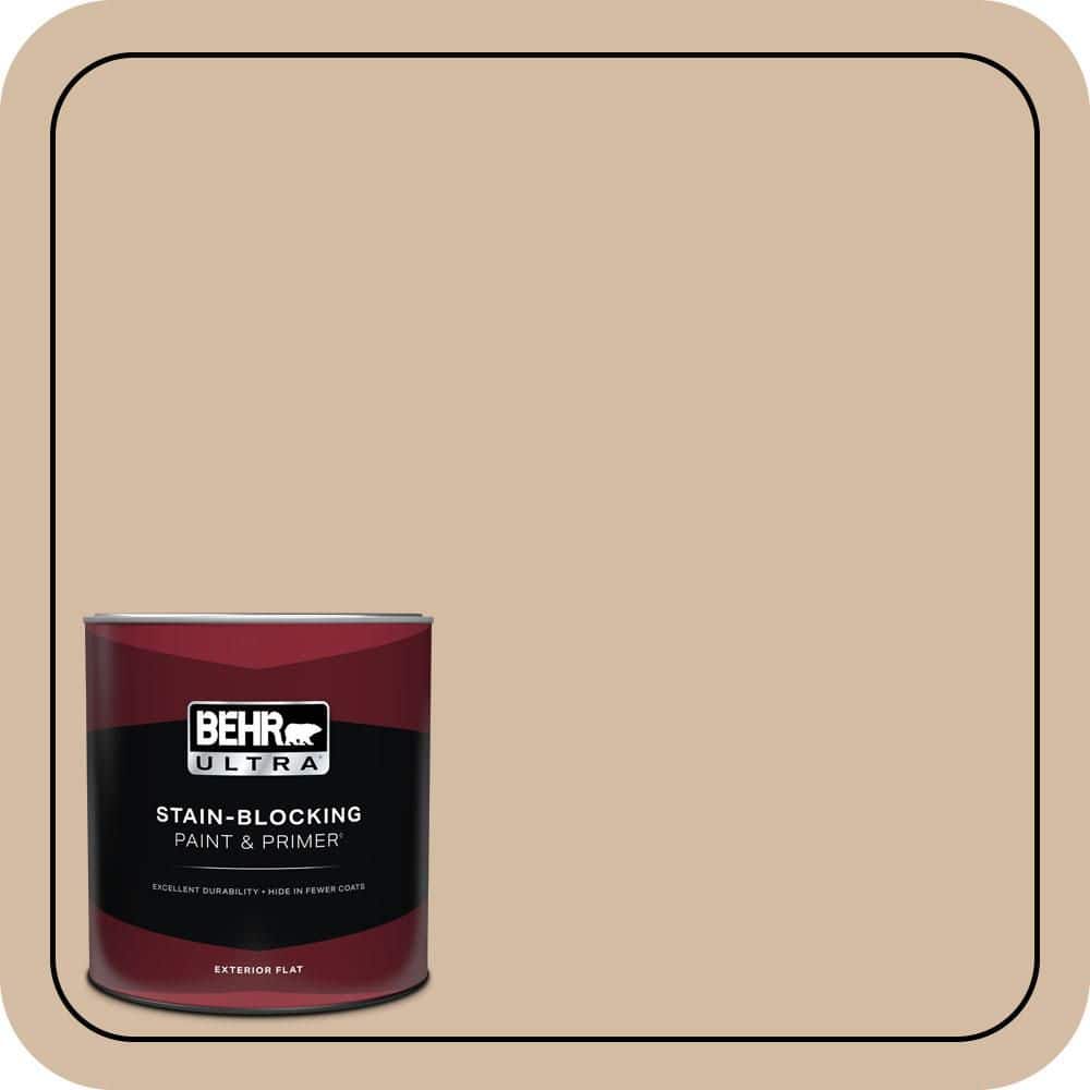 BEHR ULTRA 1 qt. #PWL-86 Nutty Beige Flat Exterior Paint & Primer
