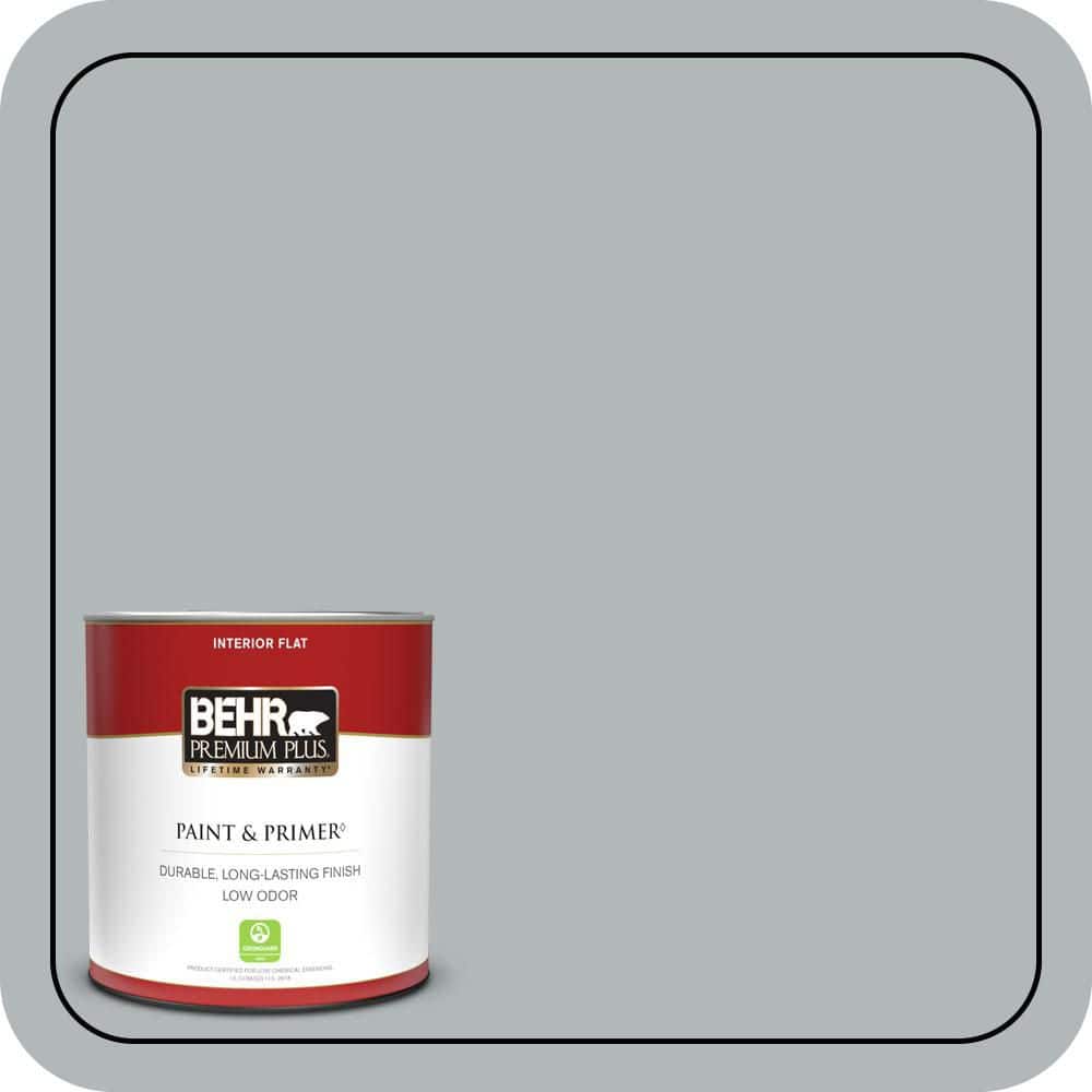 BEHR PREMIUM PLUS 1 qt. #N450-3 Meteor Shower Flat Low Odor Interior Paint & Primer