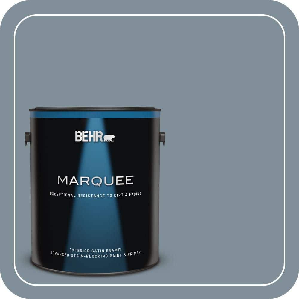 BEHR MARQUEE 1 gal. #MQ5-20 Cold Steel Satin Enamel Exterior Paint & Primer (1)