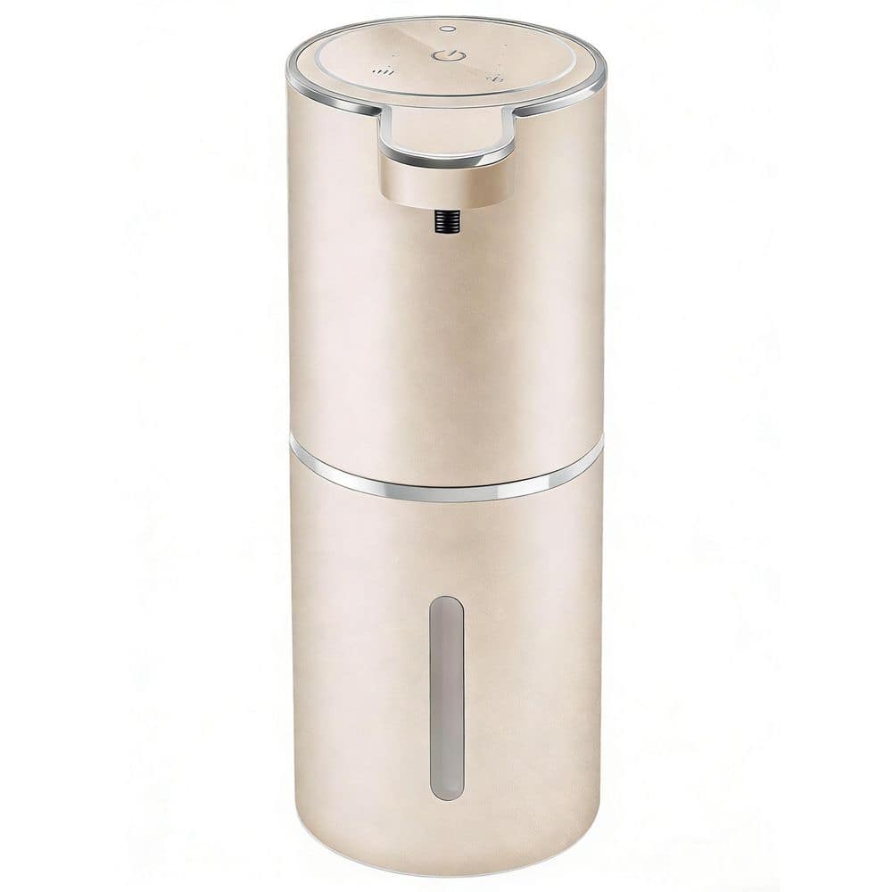 Wudkey 12.8 oz. Automatic Foaming Soap Dispenser, 4-Level Adjustable Foam, Wall Mount, USB Rechargeable, Champagne Gold