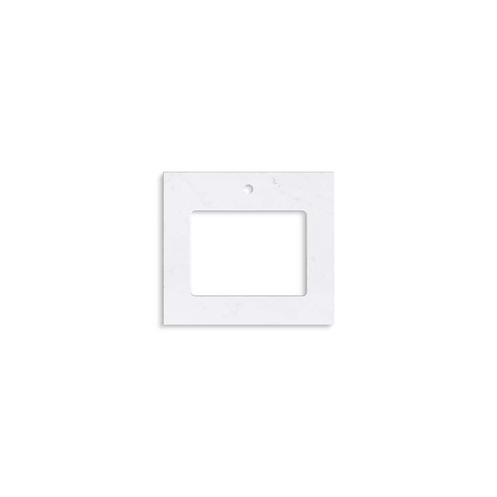 KOHLER Silestone 25 in. W x 22.4375 in. D Quartz Rectangle Cutout with Vanity Top in Eternal Statuario (2)