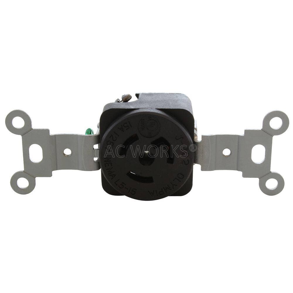 AC WORKS NEMA L5-15R 15A 125V Flush Mount Locking Industrial Grade Outlet (3)
