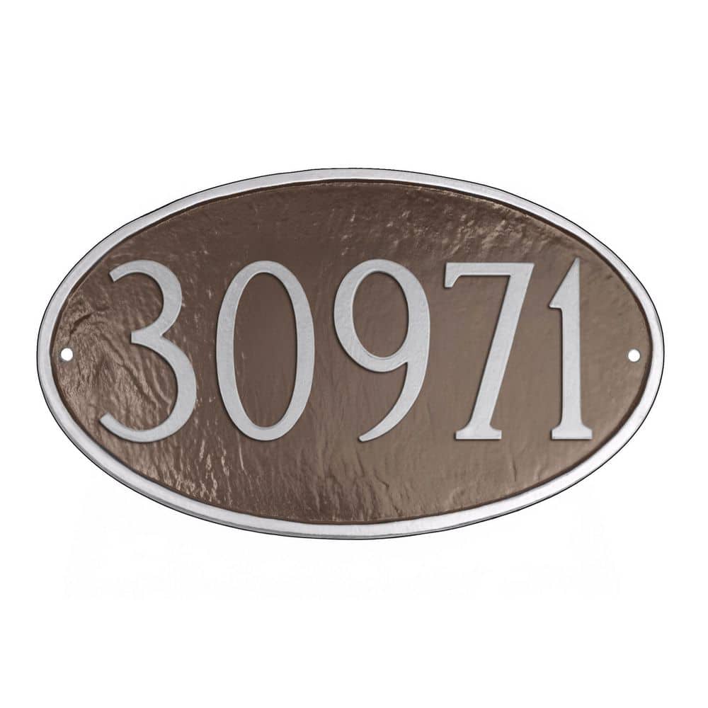 Montague Metal Products Classic Oval Standard Address Sign Plaque - Chocolate/Silver (1)