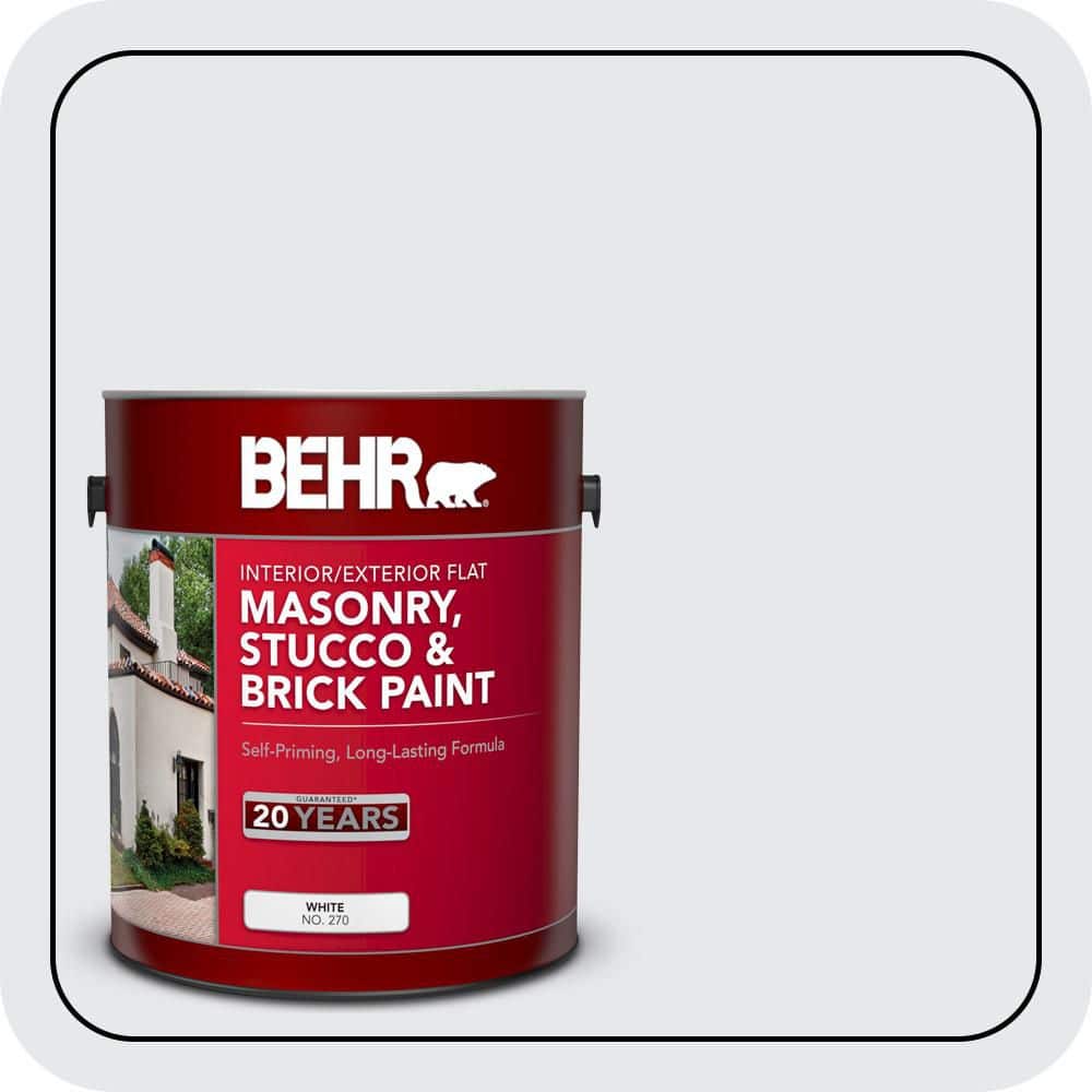 BEHR 1 gal. #PR-W10 Swirling Water Flat Masonry, Stucco and Brick Interior/Exterior Paint (1)