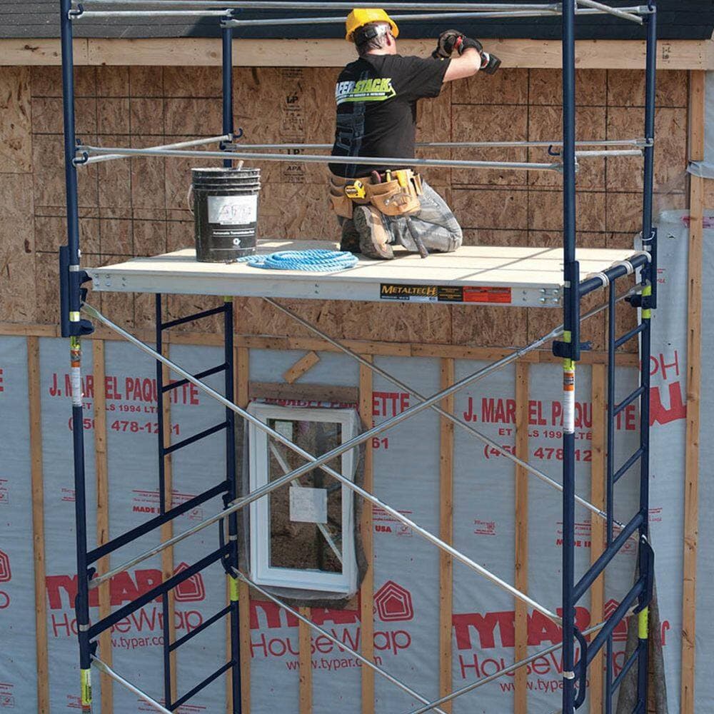 MetalTech 10 ft. L x 19 in. W Aluminum Scaffold Platform with 5/8 in. Plywood Plank for Standard and Arch Scaffolding, 3-Pack (2)
