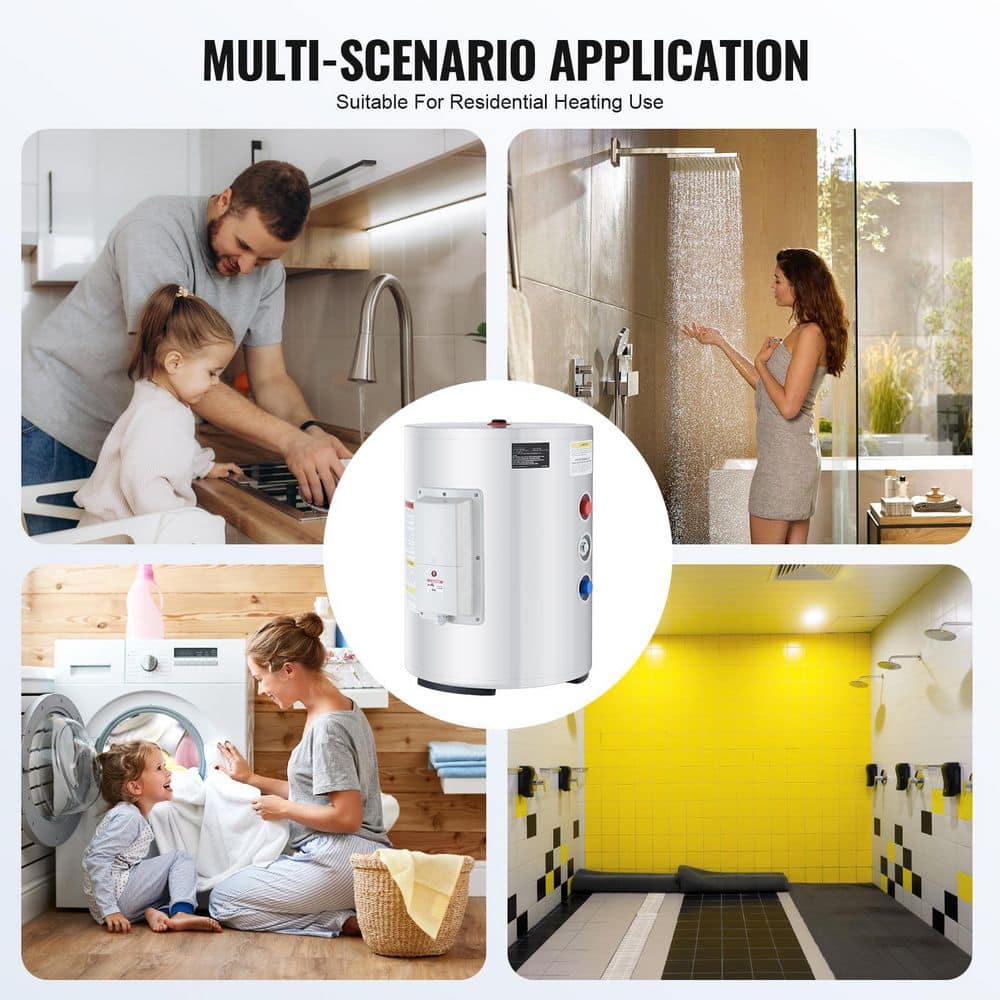 SKYSHALO 10 gal. 1600-Watt Residential Hybrid Tall Electric Water Heater with 1 Year Tank Warranty and 110 volt Connection (2)