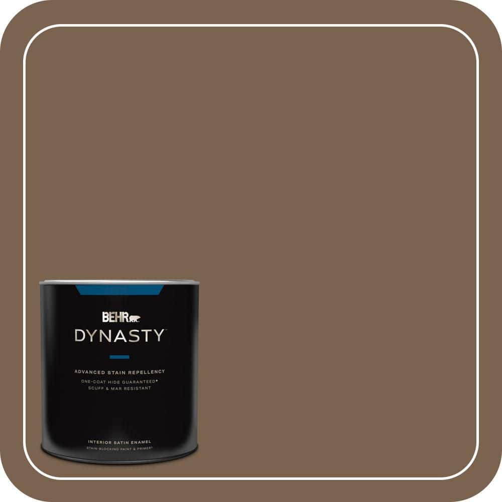 BEHR DYNASTY 1 qt. #N260-7 Folk Guitar One-Coat Hide Satin Enamel Interior Stain-Blocking Paint & Primer