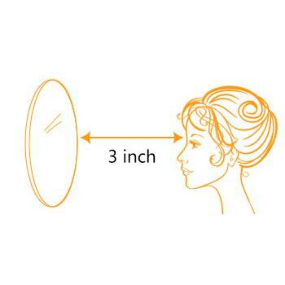 Tileon 21.2 in. W x 12 in. H Small Round 10X Magnifying Foldable Wall Bath Makeup Mirror with Built-in Battery in Black (3)