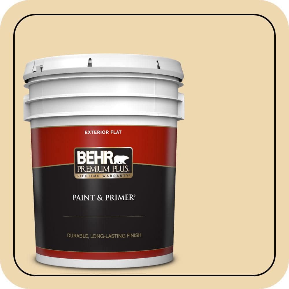 BEHR PREMIUM PLUS 5 gal. #PPU6-11 Hummus Flat Exterior Paint & Primer
