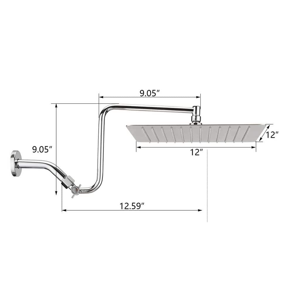 Unbranded 144-Jet High Pressure Shower System with 12 in. Arm in Chrome (3)