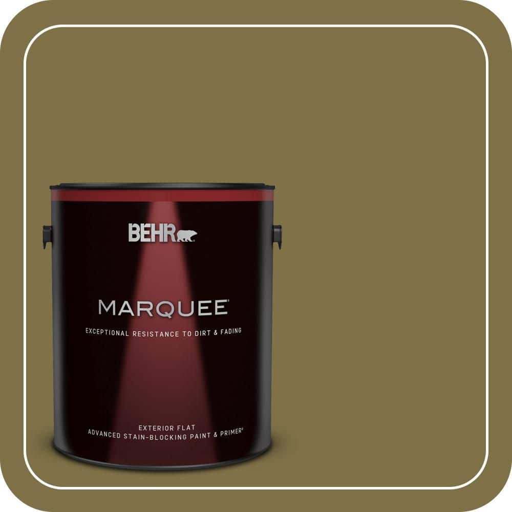BEHR MARQUEE 1 gal. #S330-7 Olive Shade Flat Exterior Paint & Primer