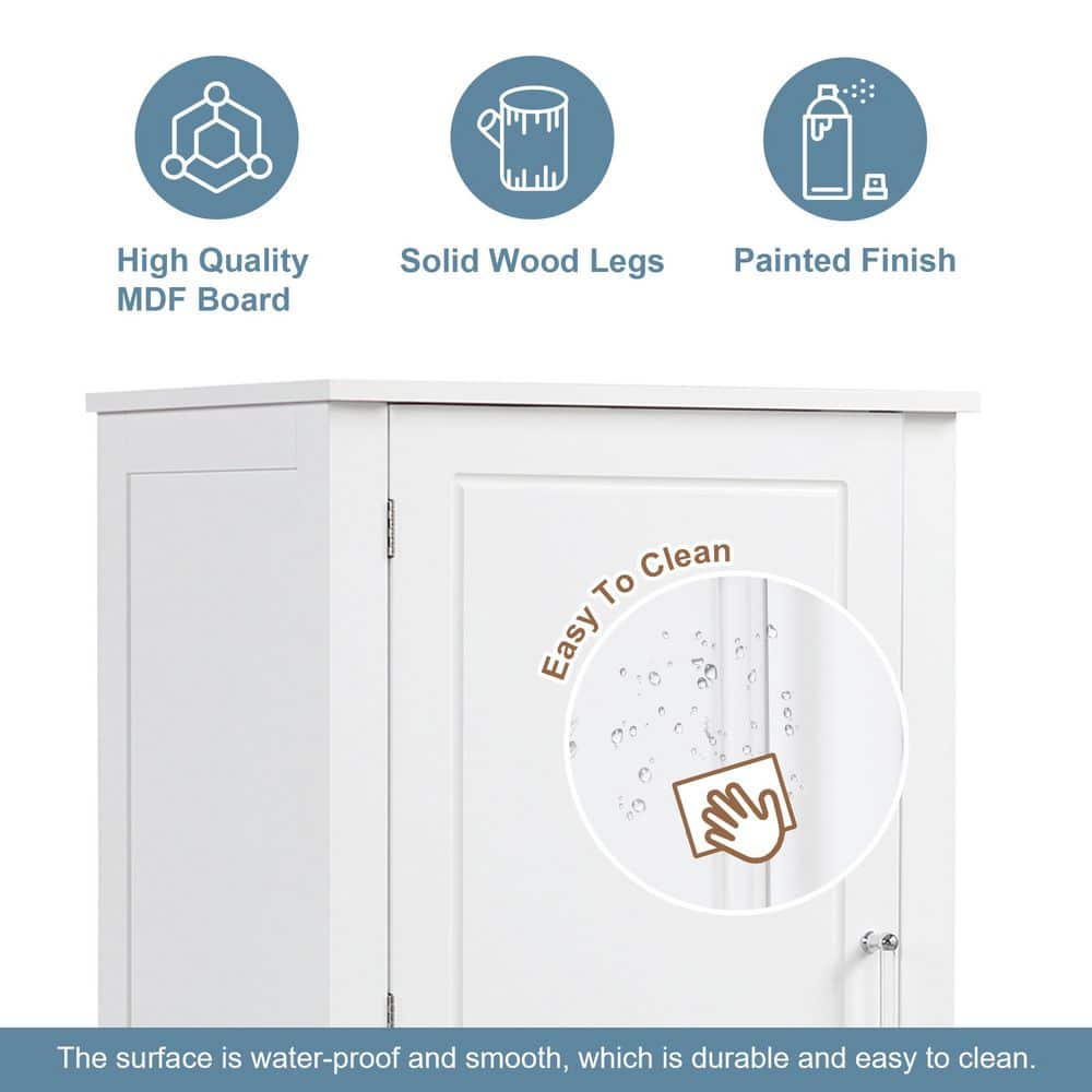 Cesicia 23 in. W 15.9 in. D 61.4 in. H Wood Tall Bathroom Storage Linen Cabinet with 2 Drawers and Adjustable Shelf (3)