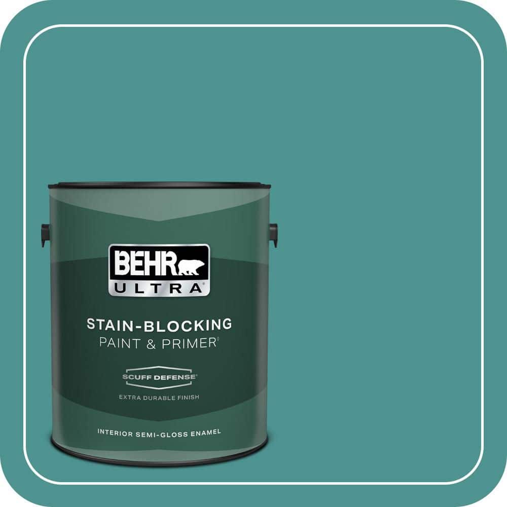 BEHR ULTRA 1 gal. #500D-6 Mirage Lake Extra Durable Semi-Gloss Enamel Interior Paint & Primer