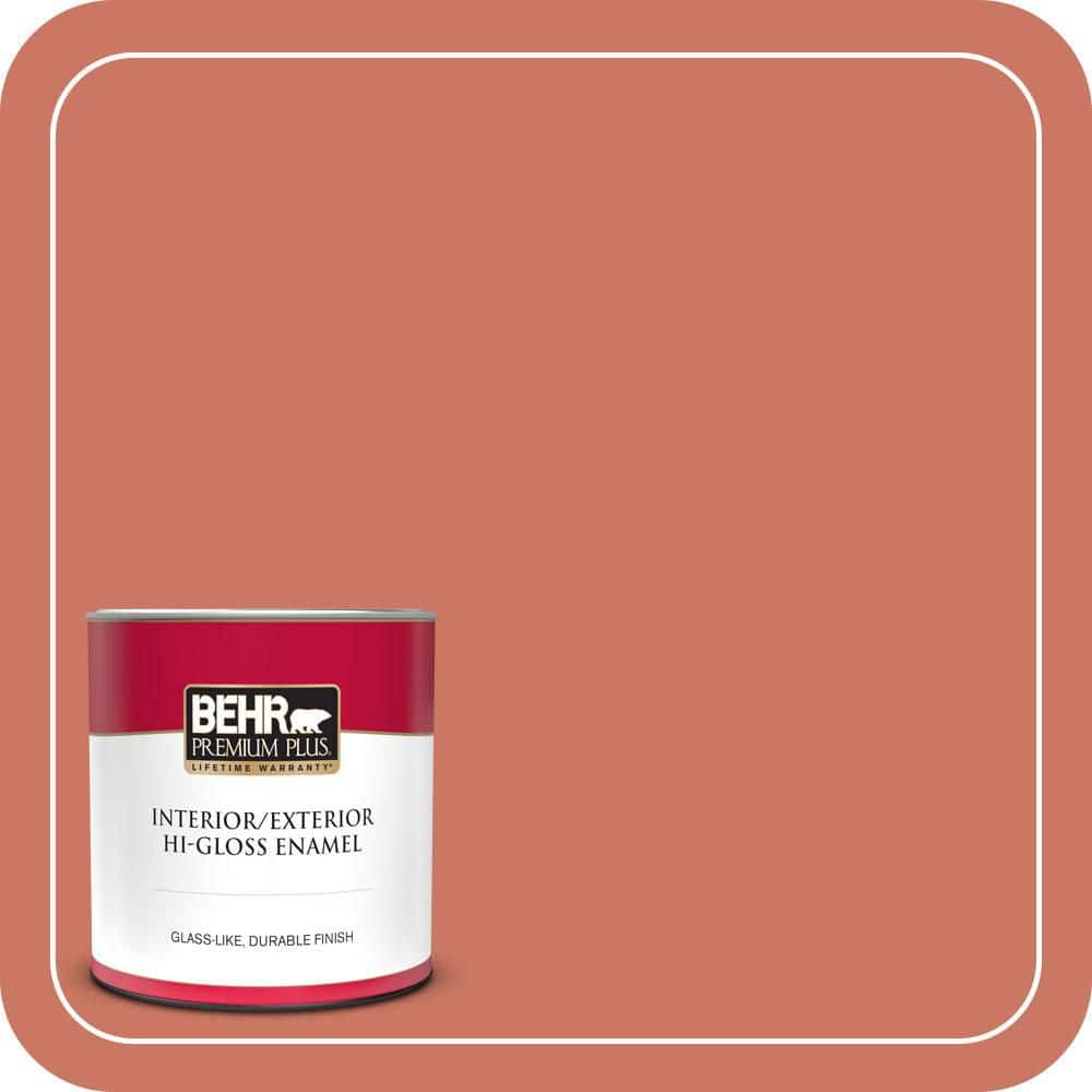 BEHR PREMIUM PLUS 1 qt. #MQ4-33 Aloe Blossom Hi-Gloss Enamel Interior/Exterior Paint & Primer (1)