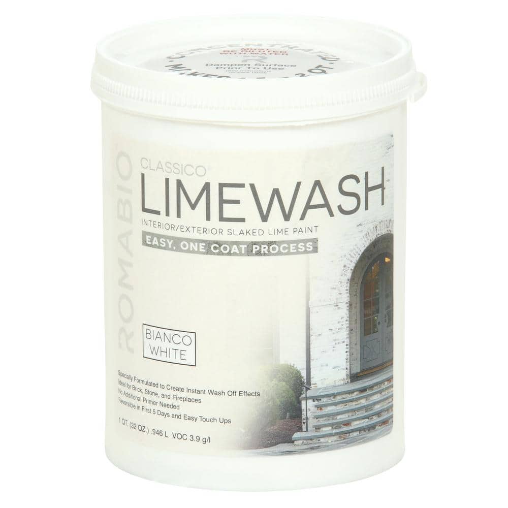 ROMABIO 1 qt. Bianco White Limewash Interior/Exterior Paint (2)