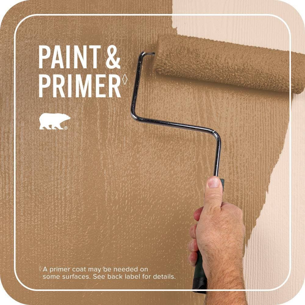 BEHR PREMIUM PLUS 5 gal. #S270-6 Almond Brittle Semi-Gloss Enamel Exterior Paint & Primer (3)