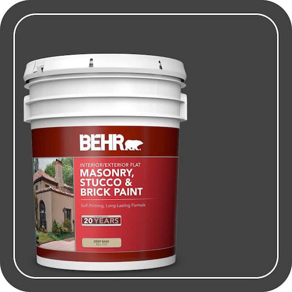 BEHR 5 gal. #PFC-75 Tar Black Flat Interior/Exterior Masonry, Stucco and Brick Paint (2)