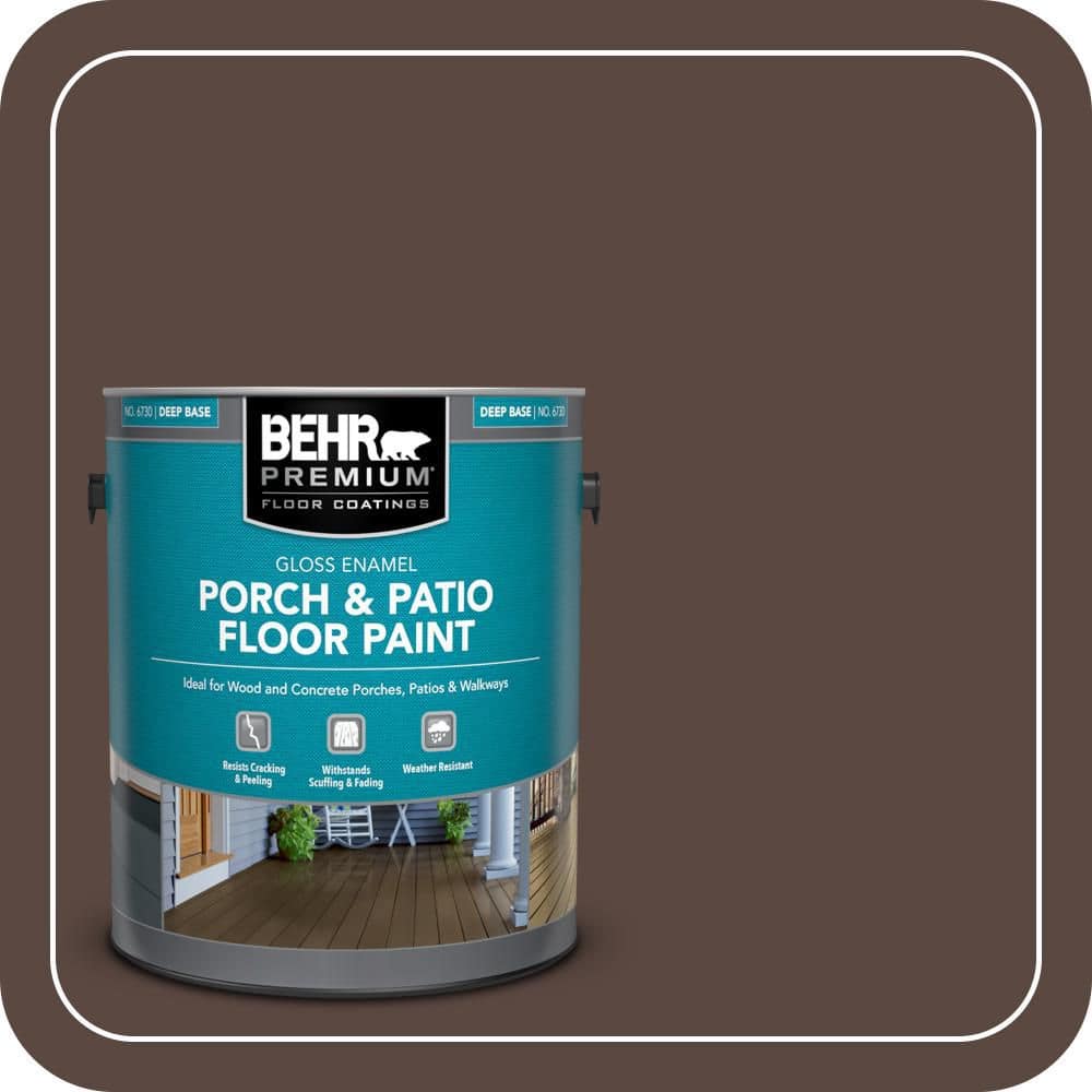 BEHR PREMIUM 1 gal. #N170-7 Baronial Brown Gloss Enamel Interior/Exterior Porch and Patio Floor Paint