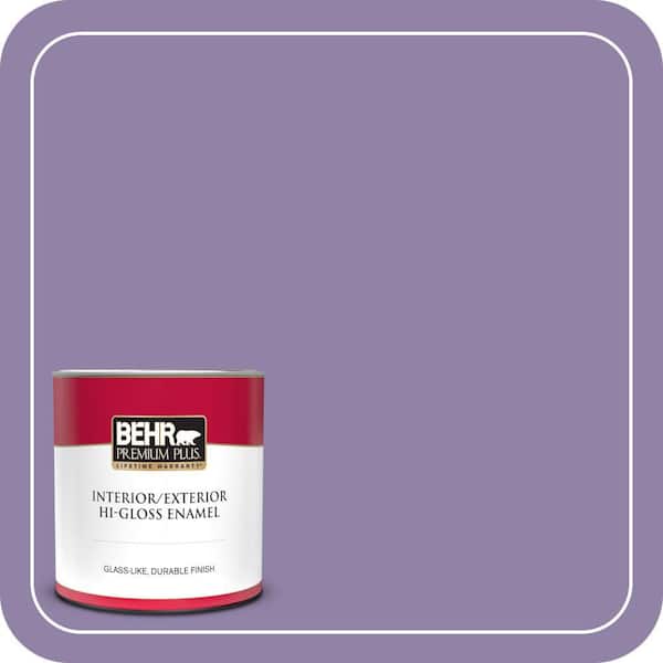 BEHR PREMIUM PLUS 1 qt. #650D-5 Fabulous Grape Hi-Gloss Enamel Interior/Exterior Paint & Primer (2)