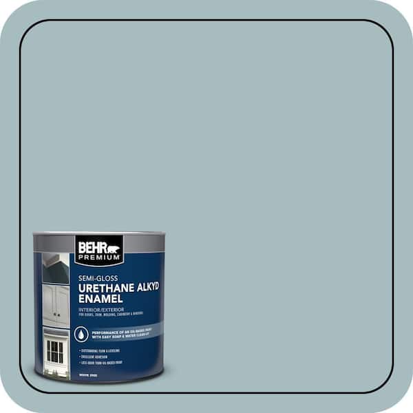 BEHR PREMIUM 1 qt. #PPU13-13 Oslo Blue Semi-Gloss Enamel Urethane Alkyd Interior/Exterior Paint (2)