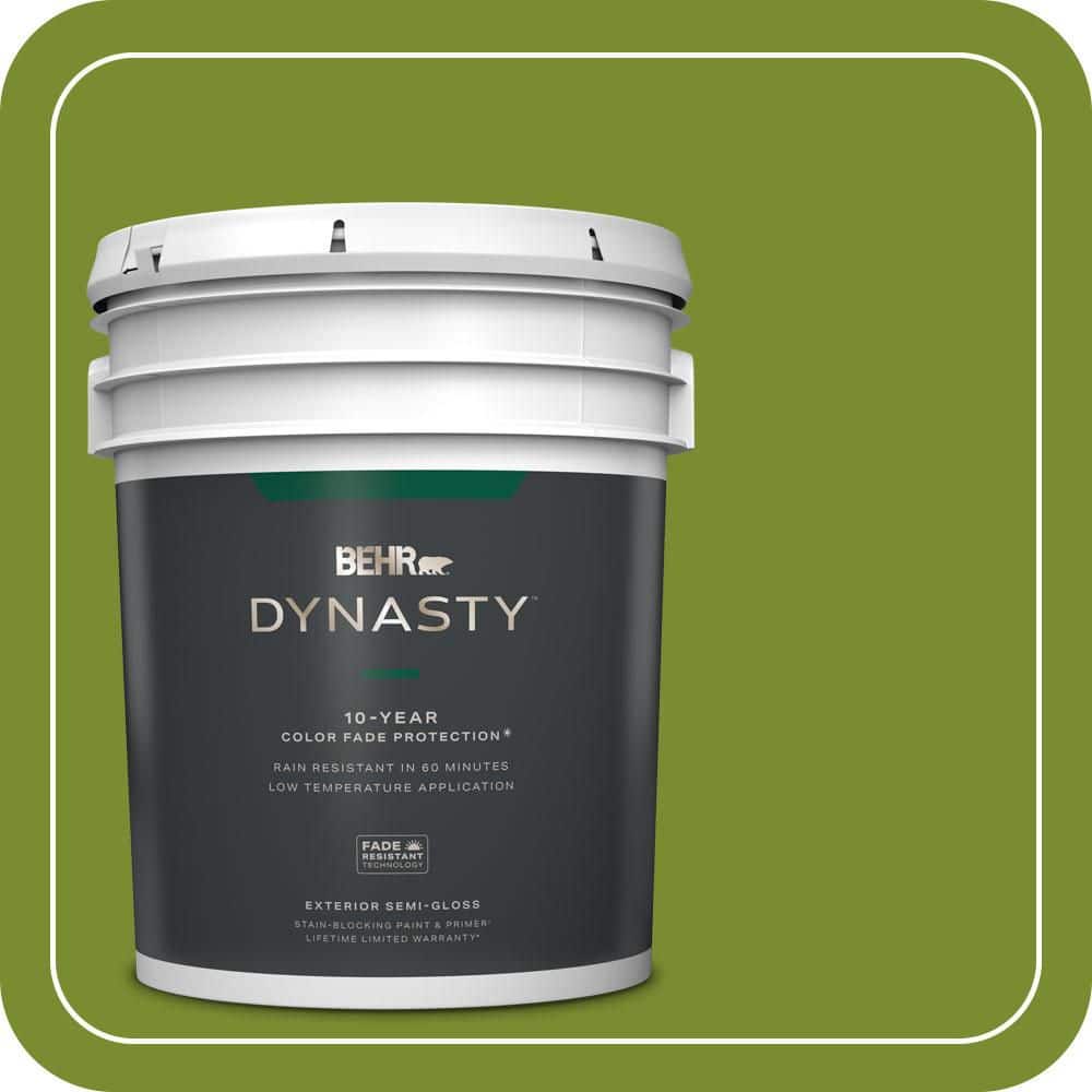 BEHR DYNASTY 5 gal. #P360-7 Sassy Grass Semi-Gloss Exterior Stain-Blocking Paint & Primer