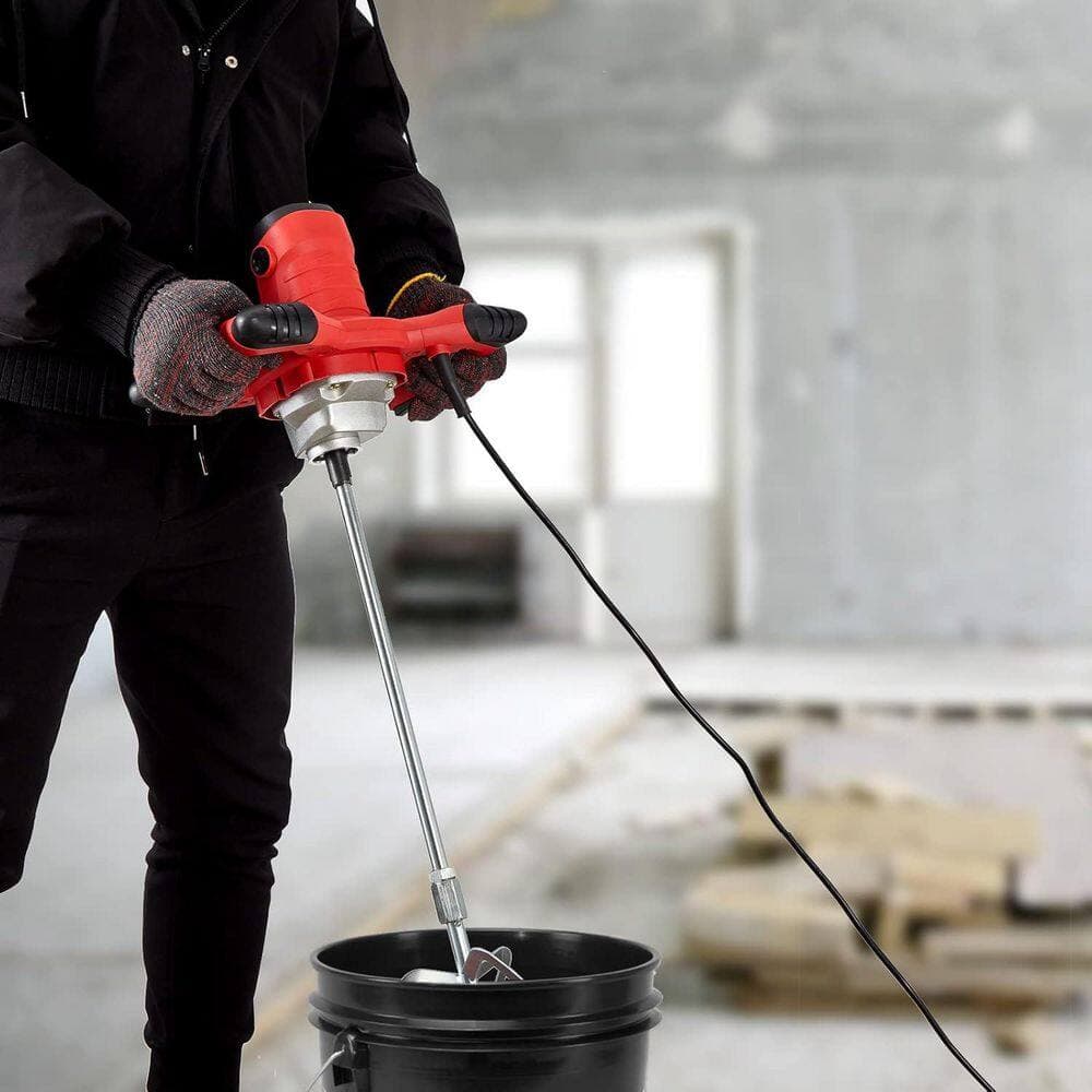 KIWDZFU 2300-Watts Handheld Electric Concrete Mixer Portable Cement Mixer with 6 Speeds for Mud Mortar Paint Mixing (2)