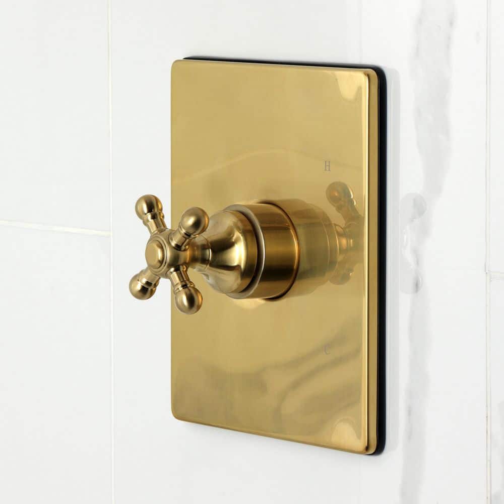 Kingston Brass Metropolitan 1-Handle 1-Spray Tub and Shower Faucet 1.8 GPM in Brushed Brass (3)