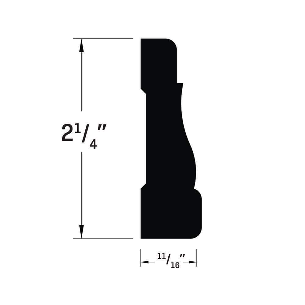 Royal Mouldings 2355 11/16 in. x 2 1/4 in. x 96 in. Colonial Primed PVC Casing (1-Piece − 8 Total Linear Feet) (2)
