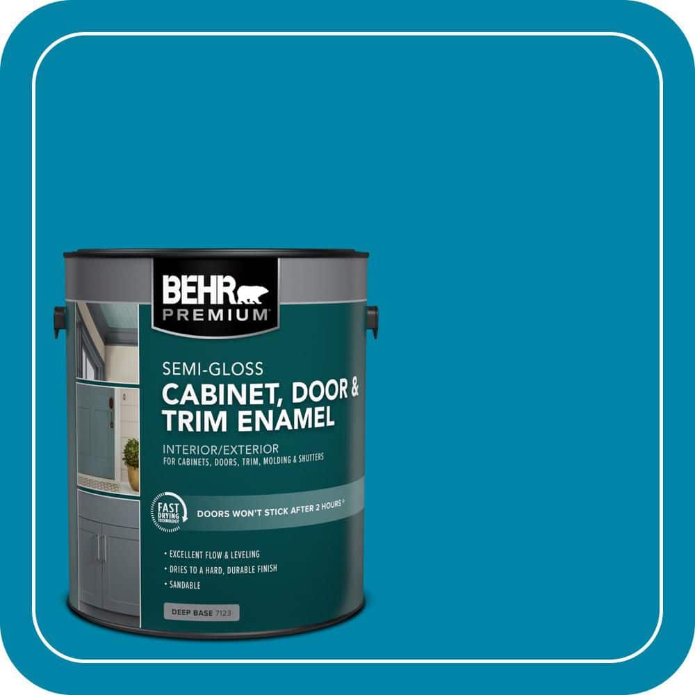 BEHR PREMIUM 1 gal. #MQ4-53 Tibetan Turquoise Semi-Gloss Enamel Interior/Exterior Cabinet, Door & Trim Paint
