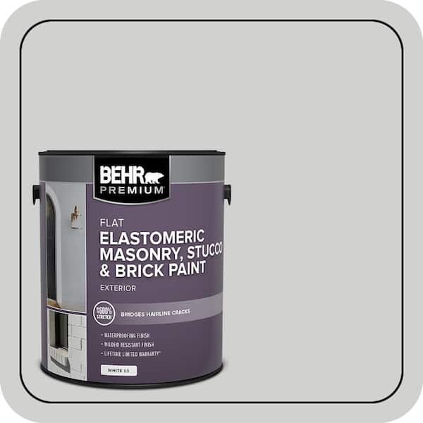 BEHR PREMIUM 1 gal. #N520-1 White Metal Elastomeric Masonry, Stucco and Brick Exterior Paint (2)