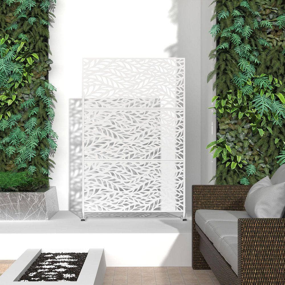 PexFix 72 in. 47 in. Outdoor Metal Galvanized Privacy Screen Fence Garden Panels (2)