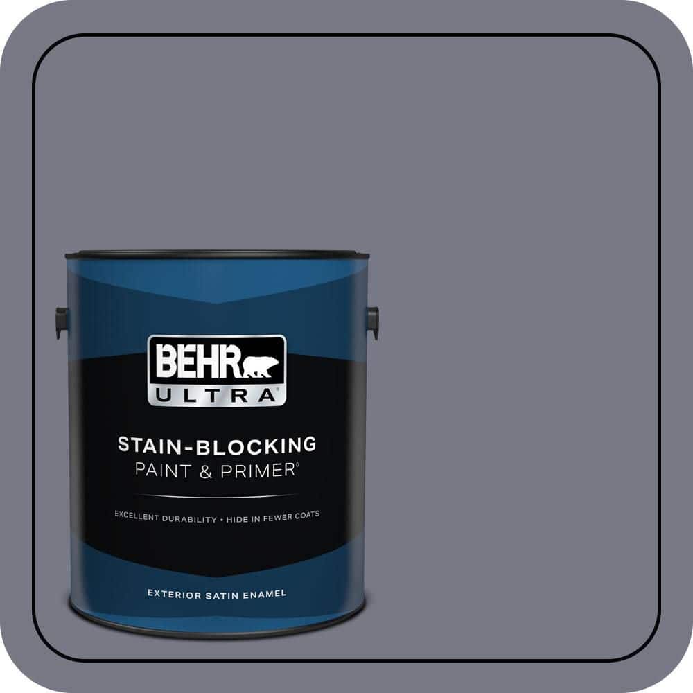 BEHR ULTRA 1 gal. #N540-5 Infamous Satin Enamel Exterior Paint & Primer