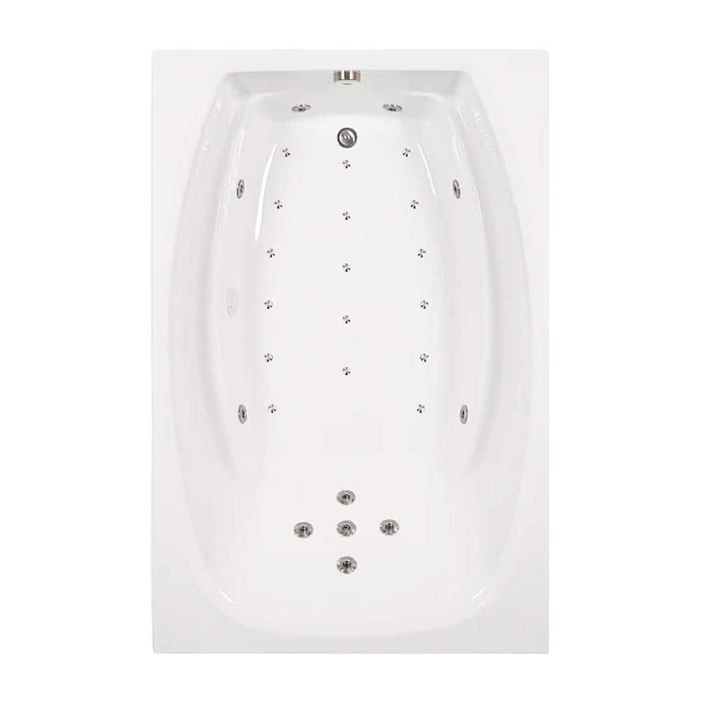 Comfortflo 72 in. x 48 in. Acrylic Rectangular Drop-in Whirlpool and Air Bathtub with Reversible Drain in White (1)