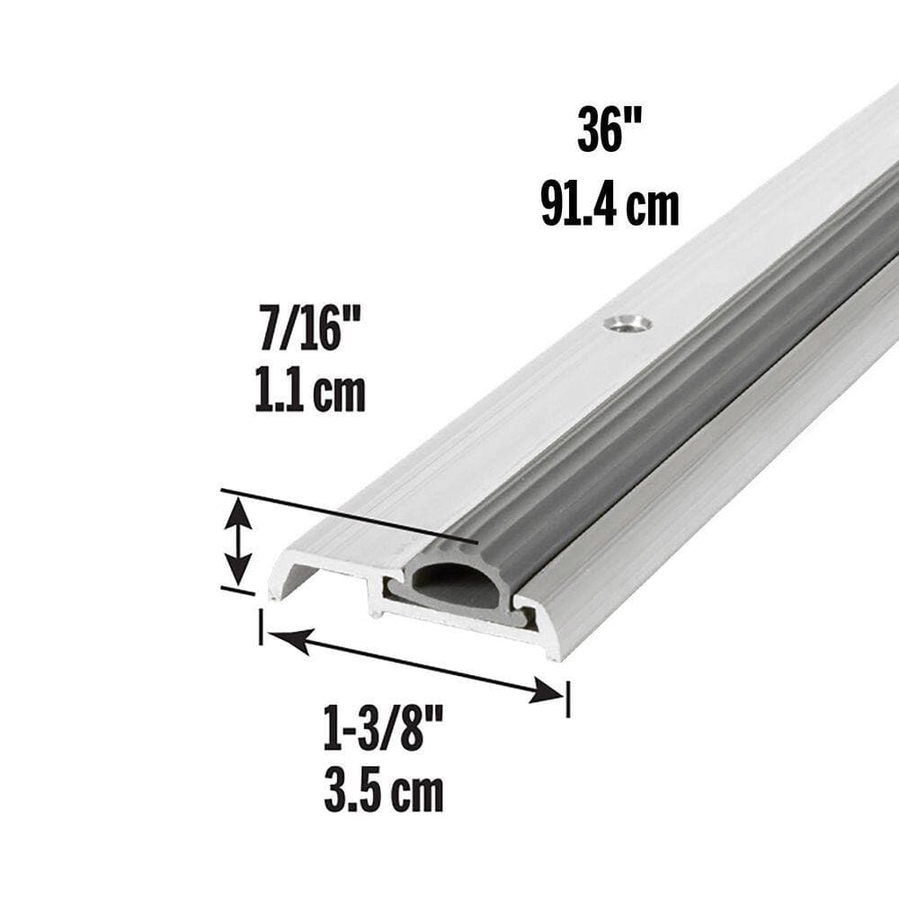 M-D Building Products Low Mini 1-3/8 in. x 47-1/2 in. Aluminum Threshold with Vinyl Seal (3)