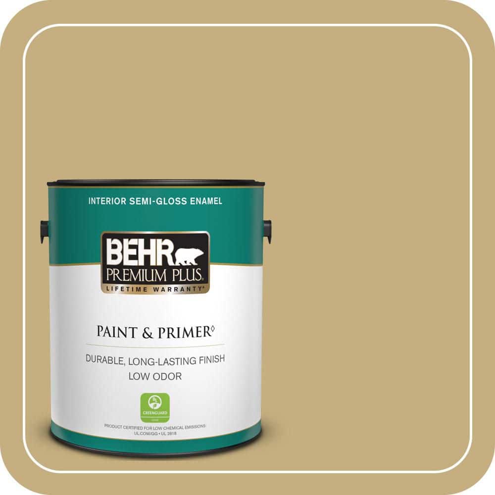 BEHR PREMIUM PLUS 1 gal. #MQ2-29 Cliff Ridge Semi-Gloss Enamel Low Odor Interior Paint & Primer