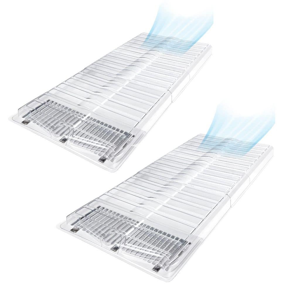 Laybus 2 Pieces White Plastic Vent Extender Fits for 10 in. or 12 in. Registers Flexibility to Extend from 17 in. up to 33 in. (1)