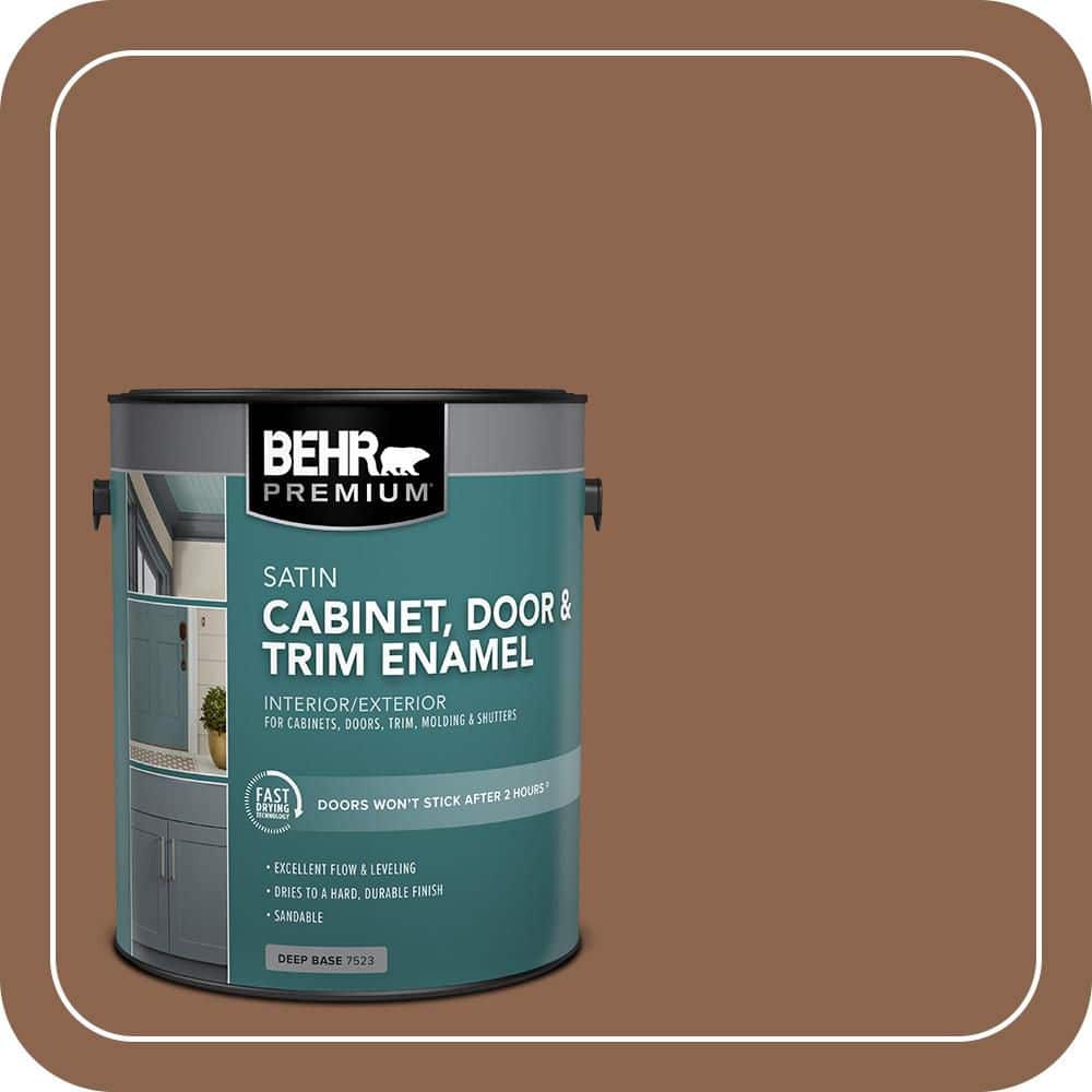 BEHR PREMIUM 1 gal. #MQ2-01 Burnished Brandy Satin Enamel Interior/Exterior Cabinet, Door & Trim Paint