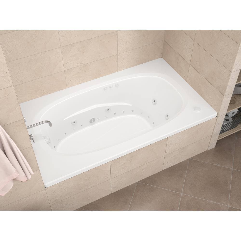 Universal Tubs Tiger's Eye 6 ft. Rectangular Drop-in Whirlpool and Air Bath Tub in White (3)