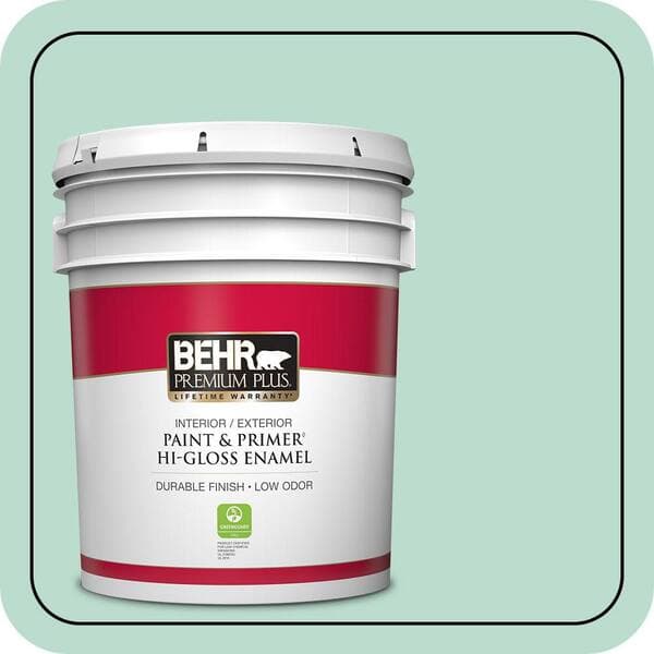 BEHR PREMIUM PLUS 5 gal. #M420-3 Mirador Semi-Gloss Enamel Low Odor Interior Paint & Primer (4)