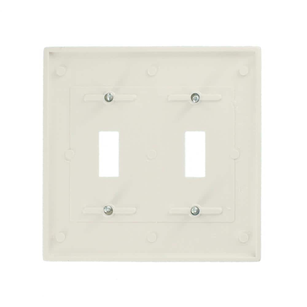 Leviton 2-Gang White Toggle Plastic Standard Wall Plate (1-Pack) 88009-W (4)