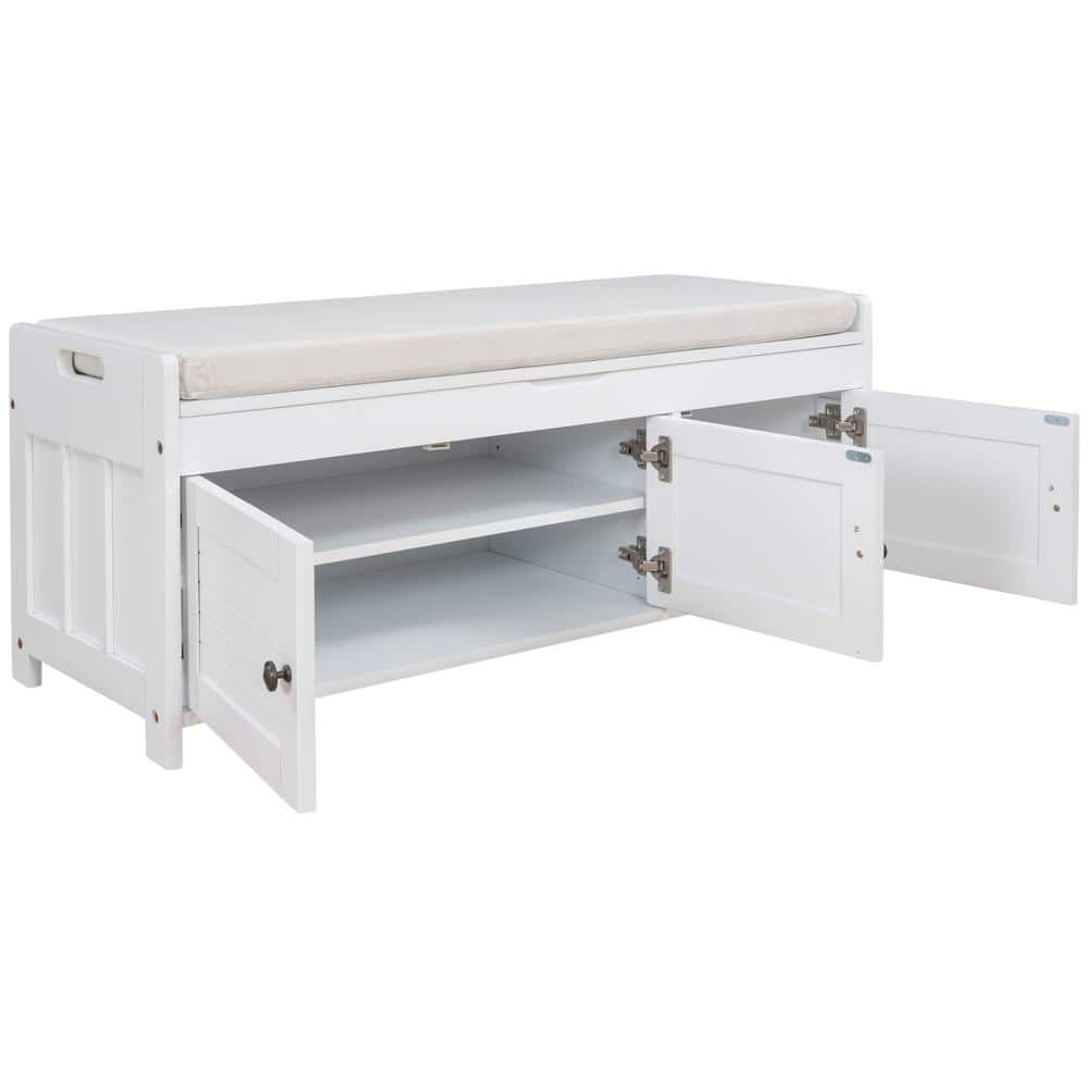 Unbranded 43.5 in. W x 16 in. D x 18 in. H Bathroom White Linen Cabinet (1)