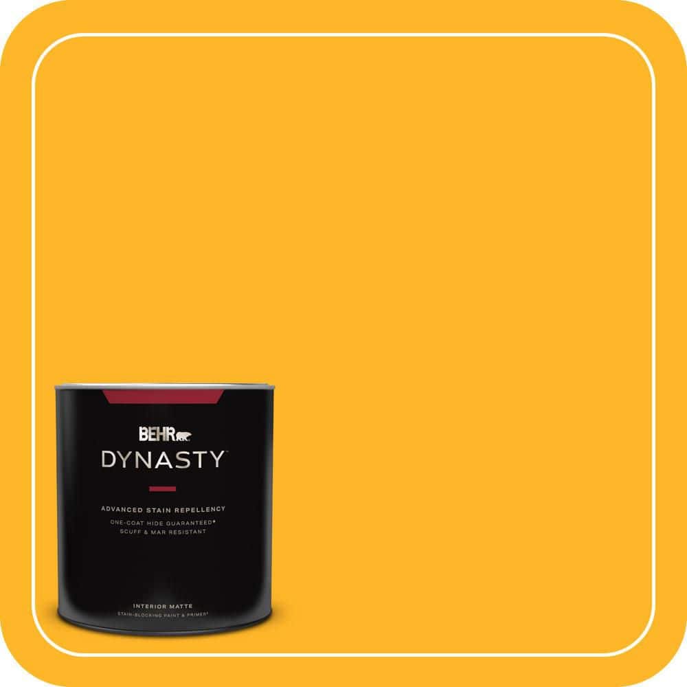BEHR DYNASTY 1 qt. #P260-7 Extreme Yellow Matte Interior Stain-Blocking Paint & Primer