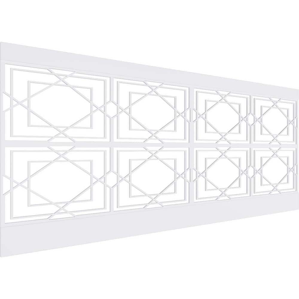 Ekena Millwork 40 in. H x 94-1/2 in. W 26.24 sq. ft. Lakewood PVC Wainscot Paneling Kit (1)