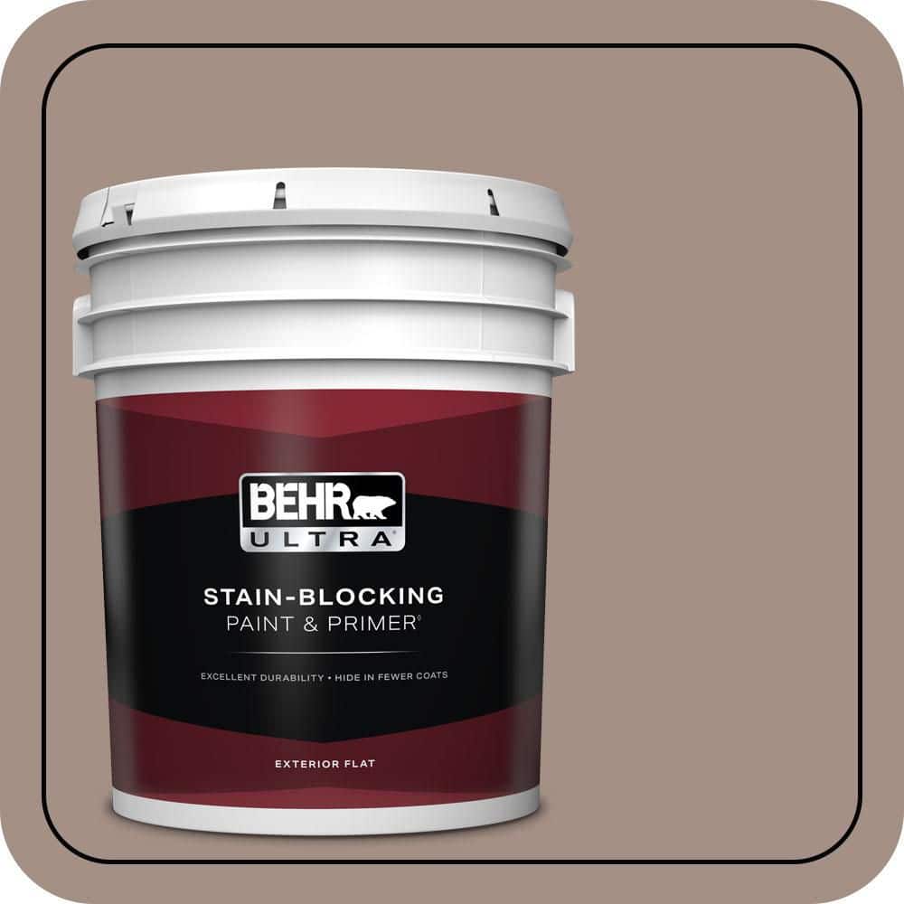 BEHR ULTRA 5 gal. #MQ2-33 Parisian Cafe Flat Exterior Paint & Primer