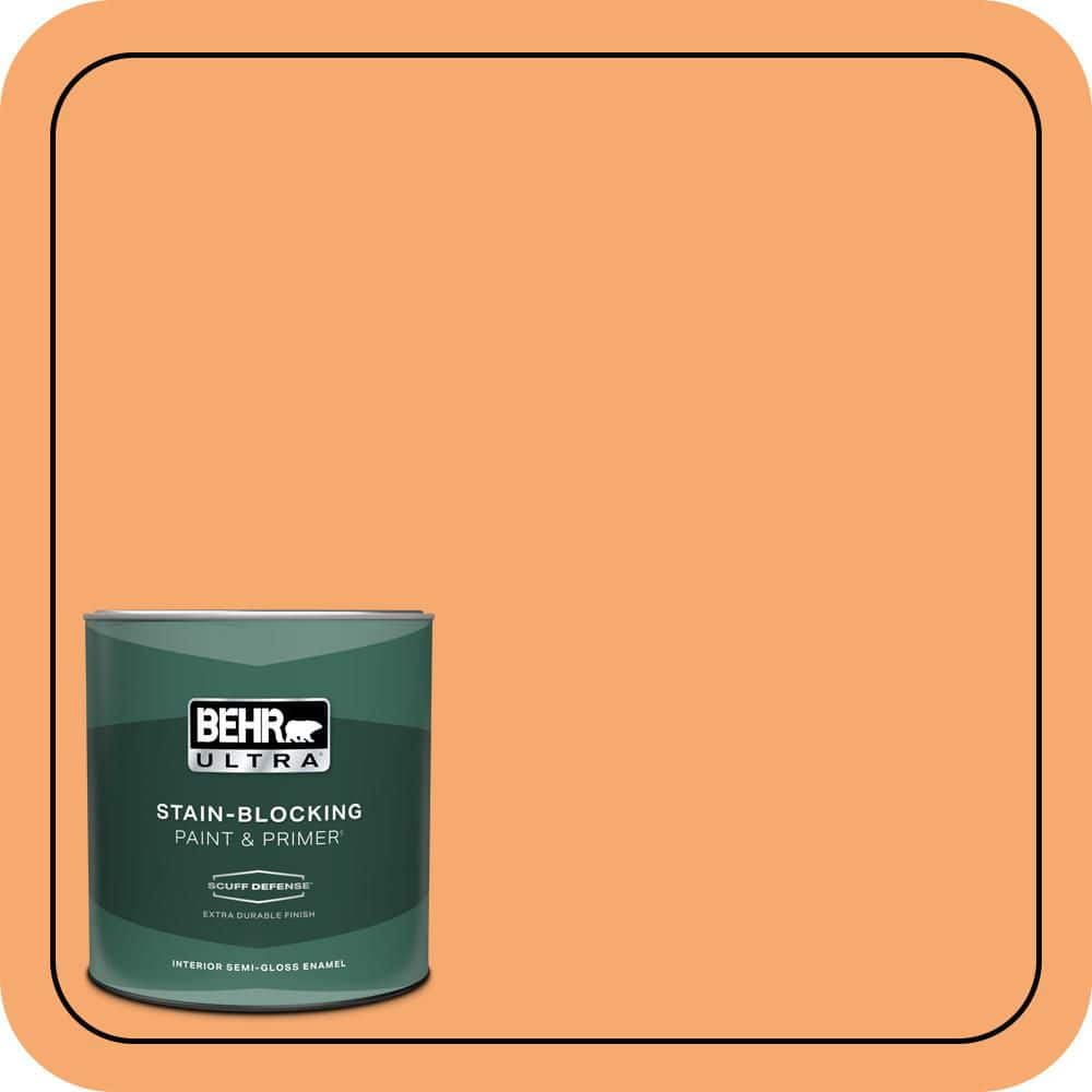 BEHR ULTRA 1 qt. #P230-5 Florida Sunrise Extra Durable Semi-Gloss Enamel Interior Paint & Primer