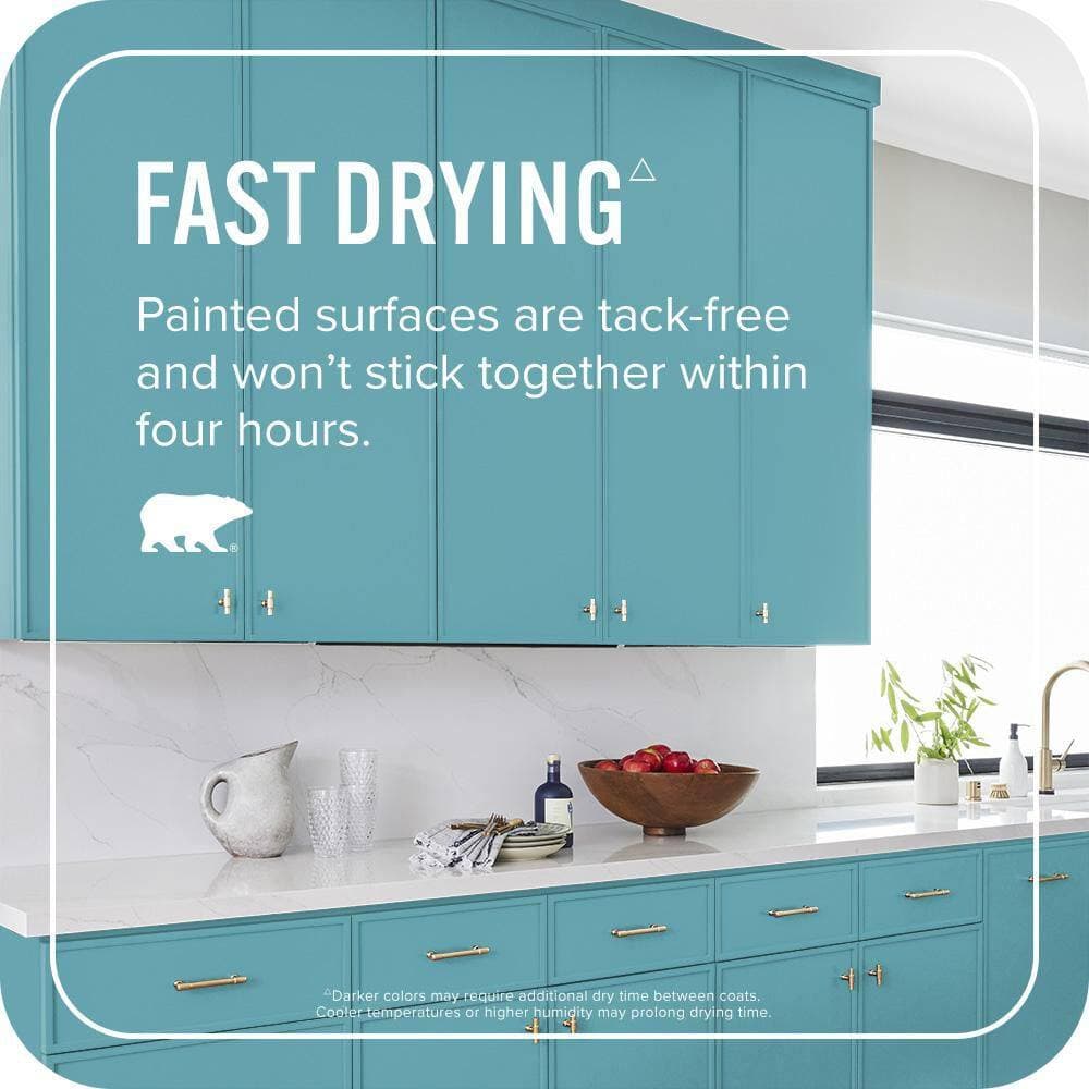 BEHR PREMIUM PLUS #BIC-53 Turquoise Enamel Interior Stain-Blocking Paint and Primer (3)